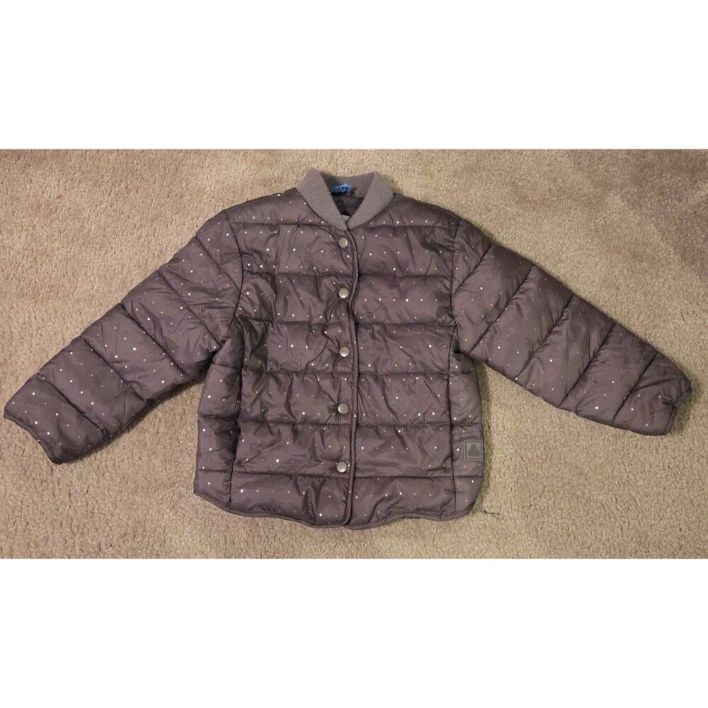 Gap Girls P.U.R.E Quilted Water Resistant Polka Dot Puffer Jacket, Brown 5T